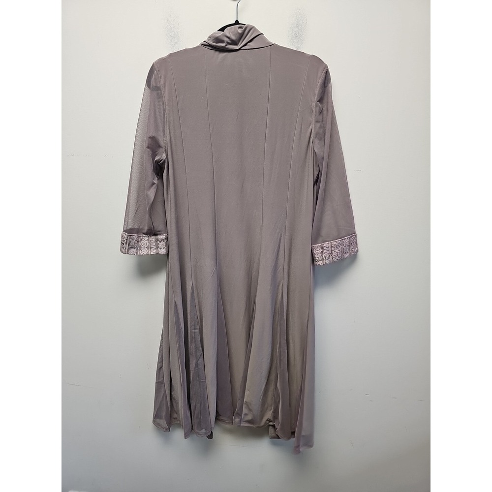 R&M Richards Sheer Embellished Sleev Duster Blazer Jacket Formal Wear Sz 12 Tall - Picture 5 of 7